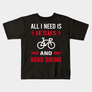 I Need Jesus And Road Biking Kids T-Shirt